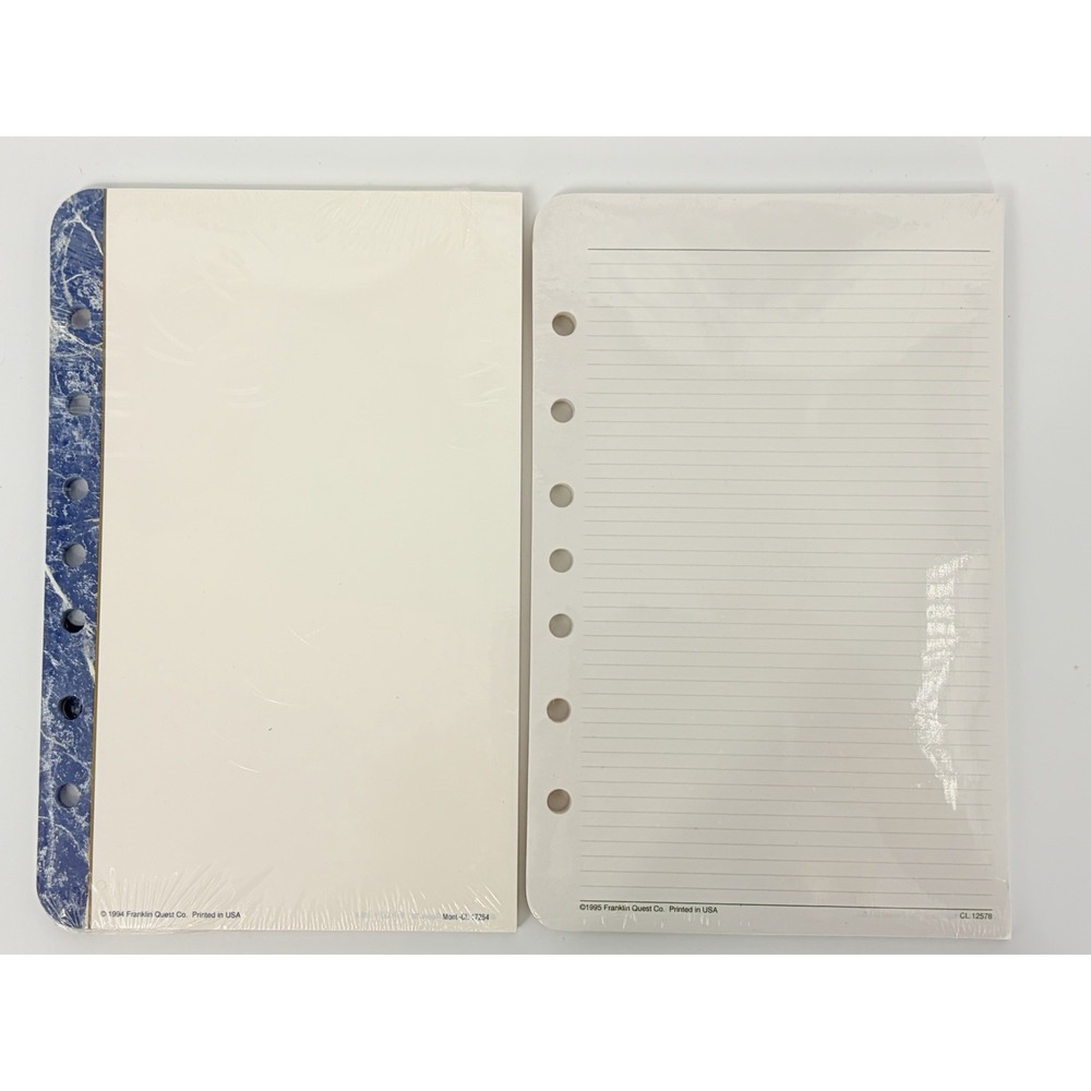 Franklin Quest Monticello Planner Refills Lined and Blank Replacement Quest